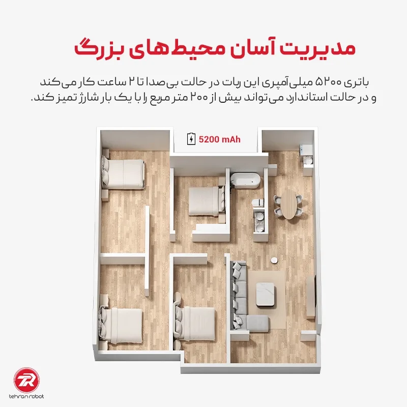 باتری قدرتمند جارو رباتیک شیائومی S10 Plus برای خانه‌های بزرگ