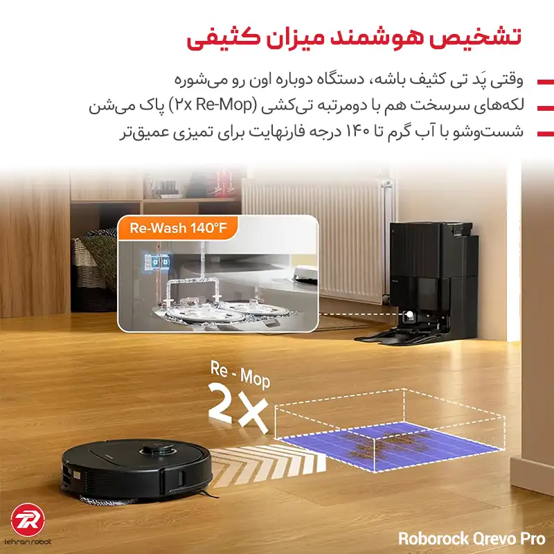 تشخیص هوشمند میزان کثیفی در جارو رباتیک روبوراک مدل Qrevo Pro