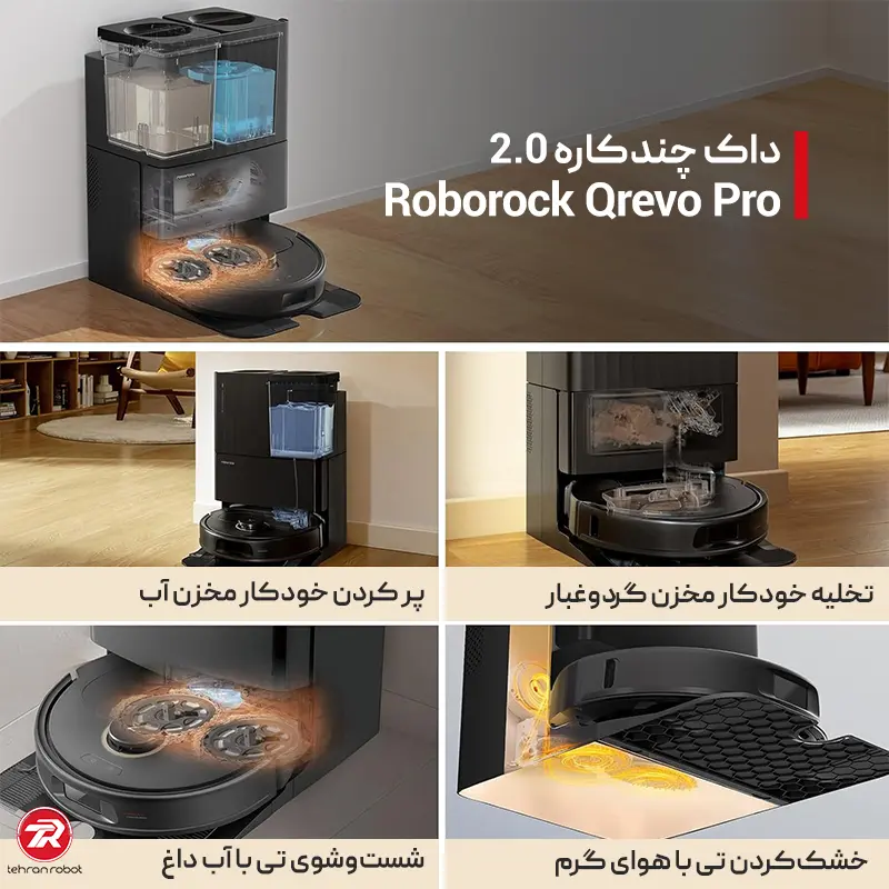 داک چندکاره جارو رباتیک روبوراک مدل Qrevo Pro