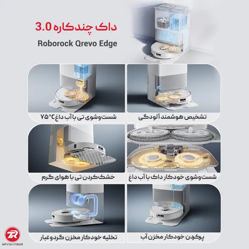داک چندمنظوره جارو رباتیک روبوراک مدل Roborock Qrevo Edge