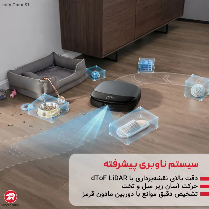 سیستم ناوبری پیشرفته جارو رباتیک یوفی مدل eufy Omni S1