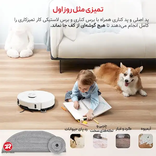 عملکرد پد تی جارو رباتیک روبوراک S8 MaxV Ultra