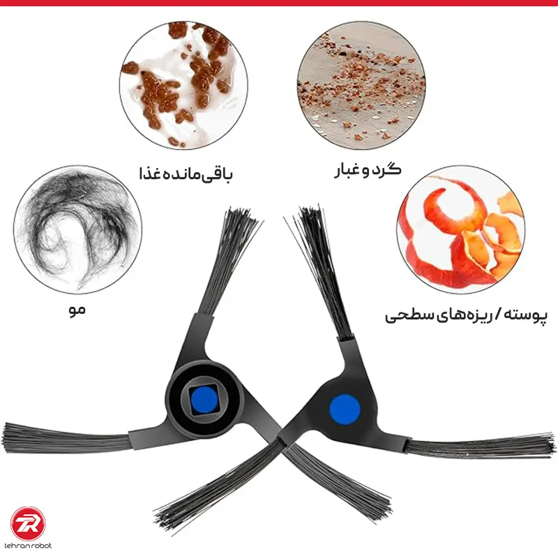 ویژگی های برس کناری جارو رباتیک اکووکس X2 Omni