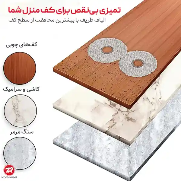 پد تی جارو رباتیک اکووکس T30S COMBO مناسب انواع کفپوش