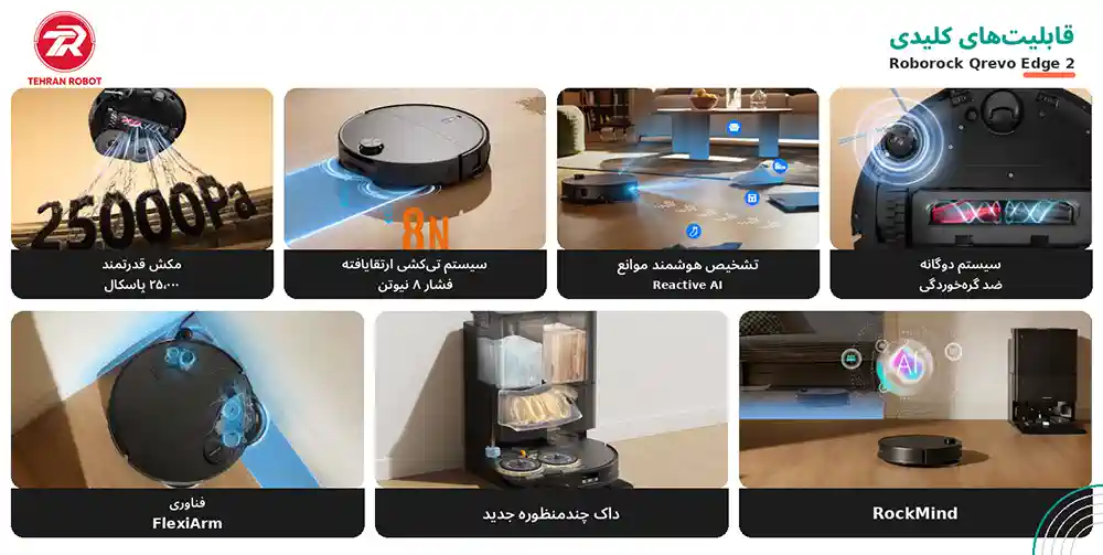 جارو رباتیک روبوراک Qrevo Edge 2 نسخه گلوبال همراه داک چندکاره